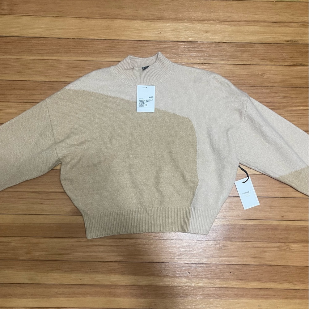 Colorblock Tan and beige sweater